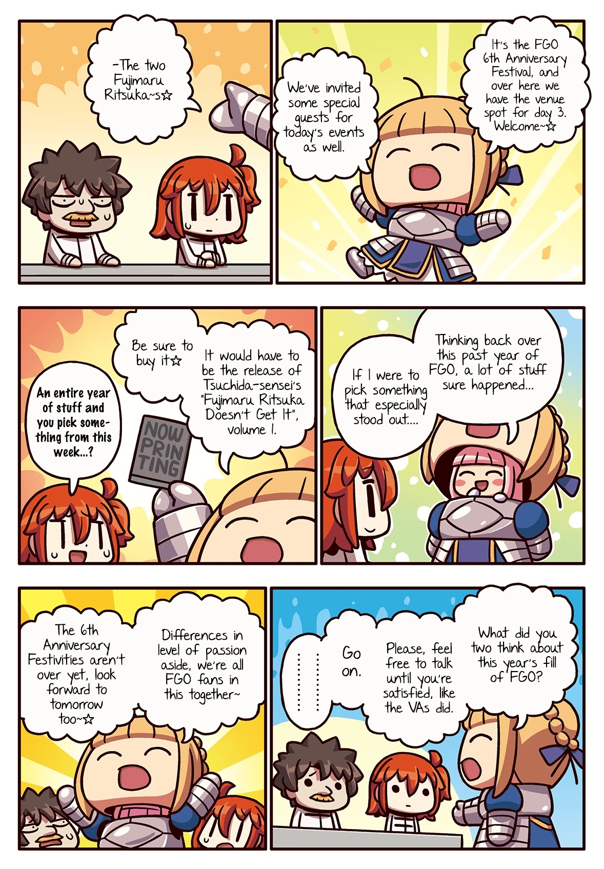 Manga de Wakaru! Fate/Grand Order Chapter 3.206 page 1 - Vol.3 Chapter 206: Celebrating a 6th Anniversary