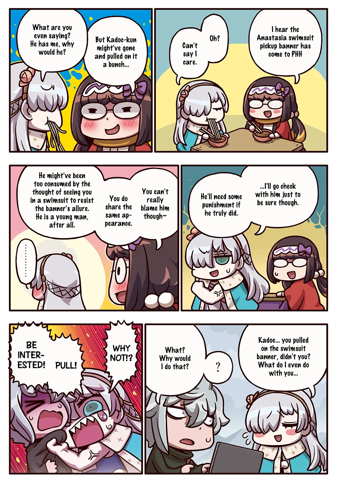 Manga de Wakaru! Fate/Grand Order Chapter 3.214 page 1 - Vol.3 Chapter 214: Swimsuit Pickup Summons