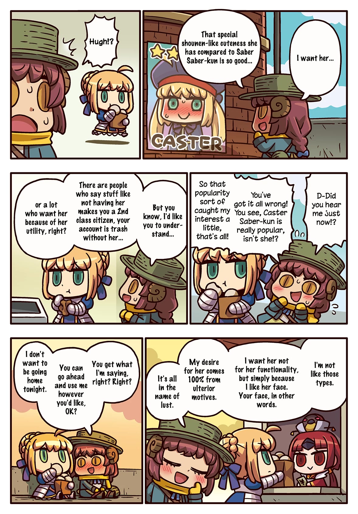 Manga de Wakaru! Fate/Grand Order Chapter 3.236 page 1 - Vol.3 Chapter 236: Caster Saber-kun