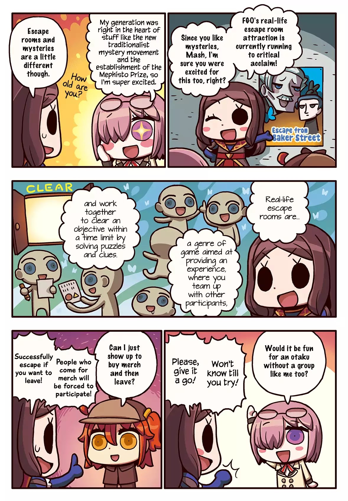 Manga de Wakaru! Fate/Grand Order Chapter 3.49 page 1 - Vol.3 Chapter 49: Escape from Baker Street