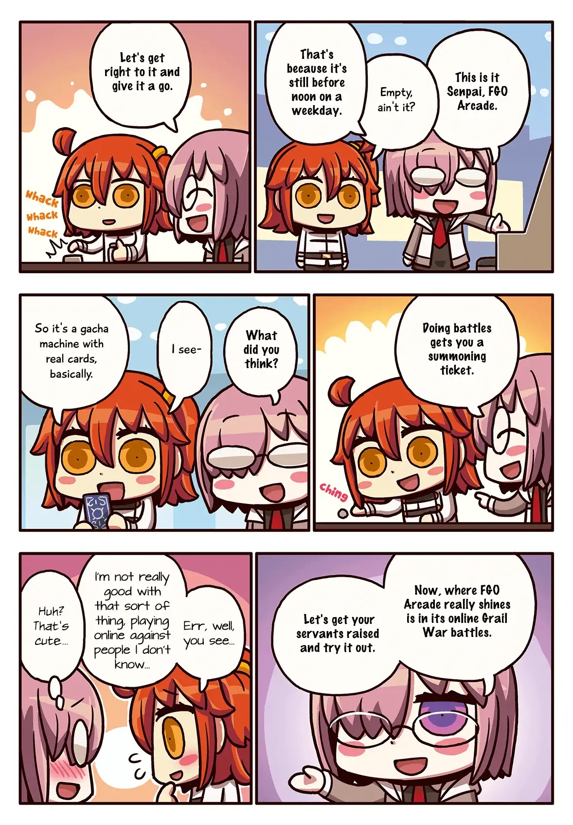 Manga de Wakaru! Fate/Grand Order Chapter 3.68 page 1 - Vol.3 Chapter 68: Account of an Arcade Experience, Part 2