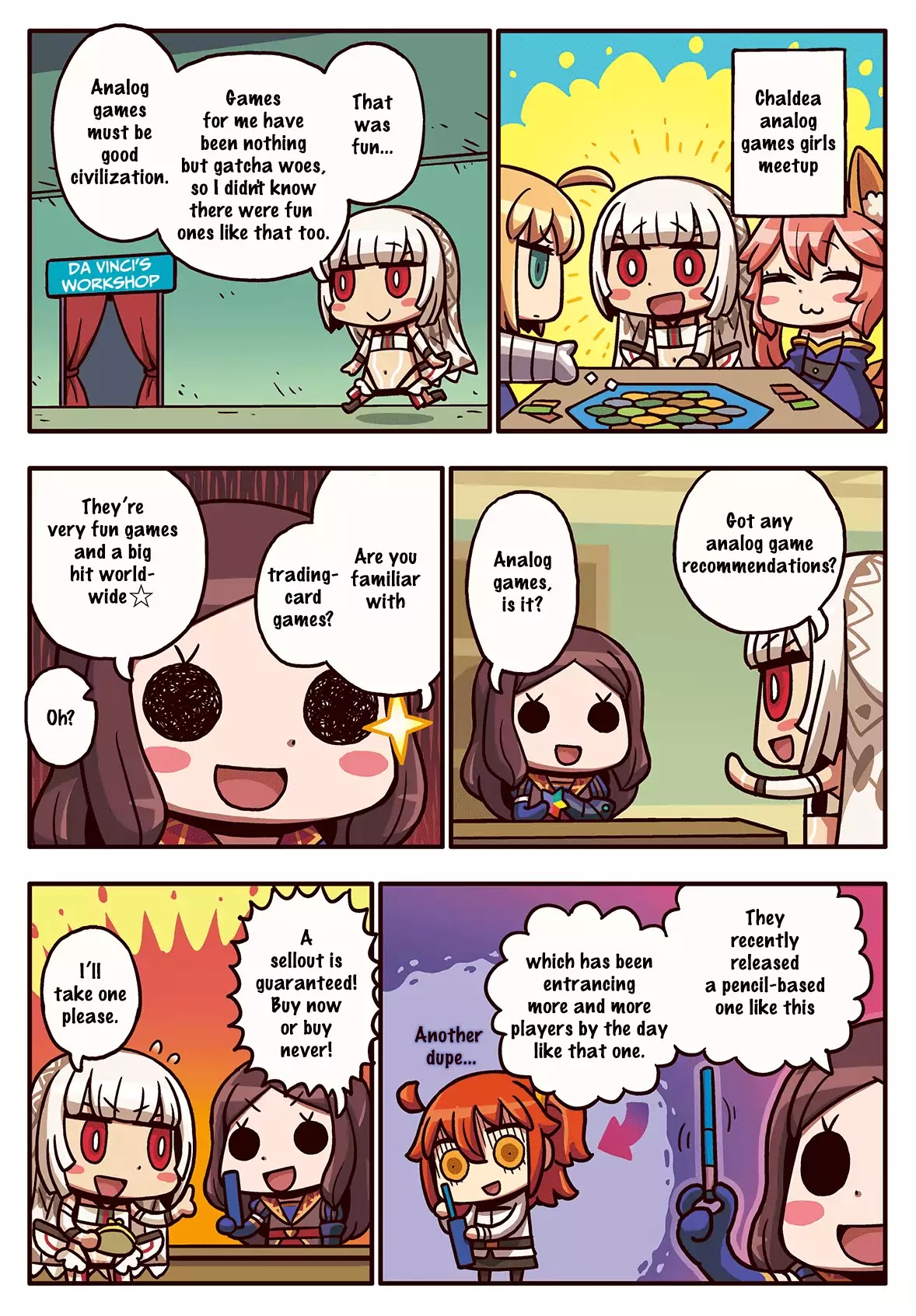 Manga de Wakaru! Fate/Grand Order Chapter 3.8 page 1 - Vol.3 Chapter 8: Analog Games