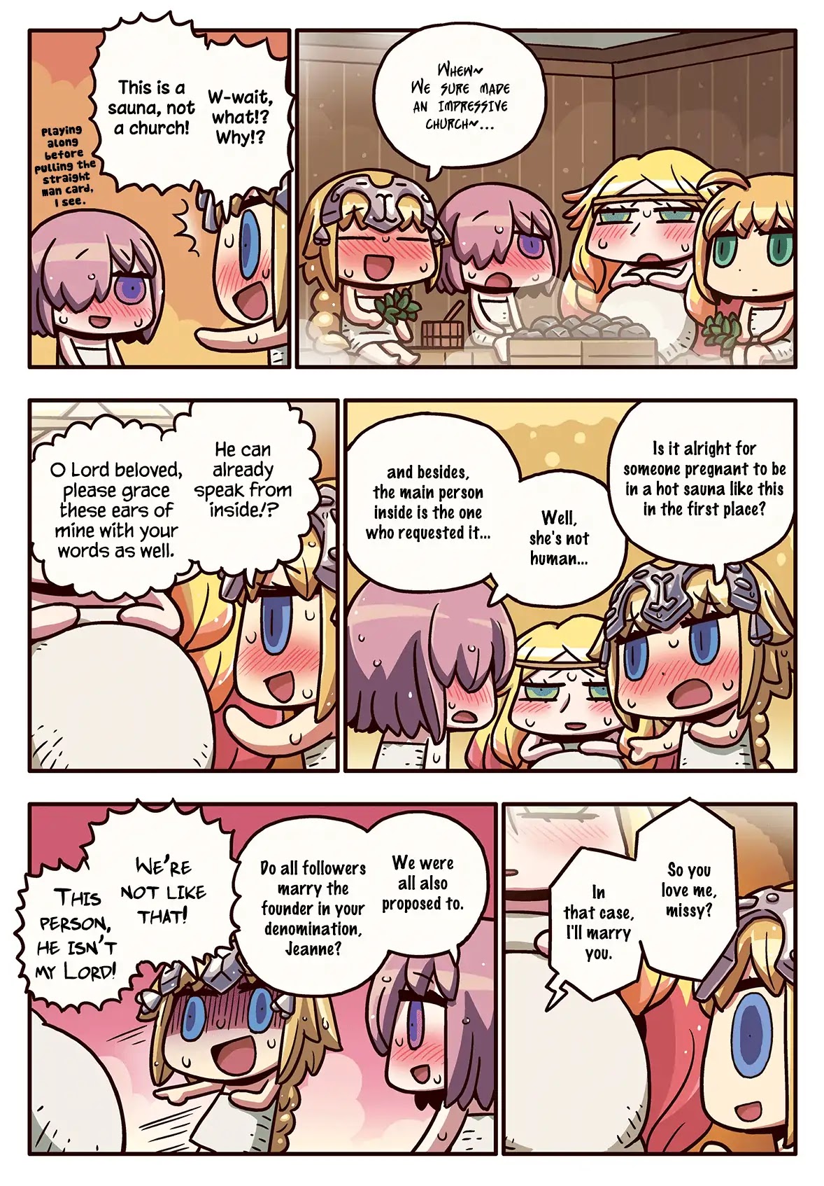 Manga de Wakaru! Fate/Grand Order Chapter 3.96 page 1 - Vol.3 Chapter 96: In the Sauna