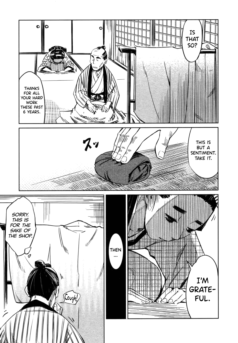 Manyuu Hikenchou Chapter 4 page 11 - Chapter 4: Unrequited Love of a Textile Wholesale Dealer