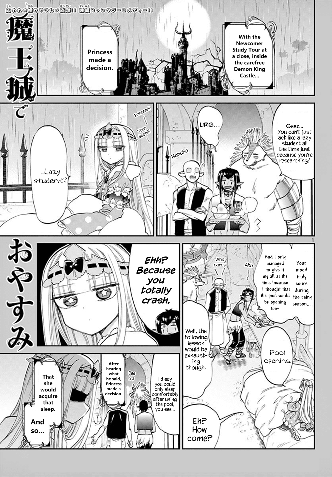 Maou-jou de Oyasumi Chapter 102 page 1 - Chapter 102: You'll Be Able To Sleep 100% During Fifth Period Math