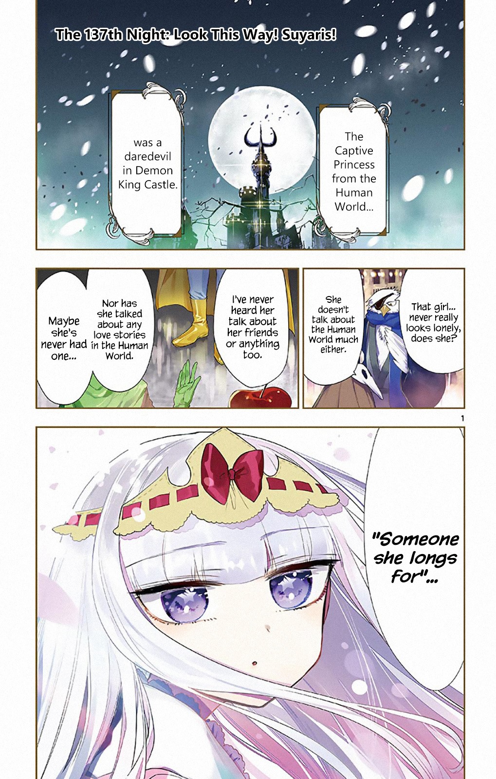 Maou-jou de Oyasumi Chapter 137 page 1 - Chapter 137: Look This Way! Suyaris!
