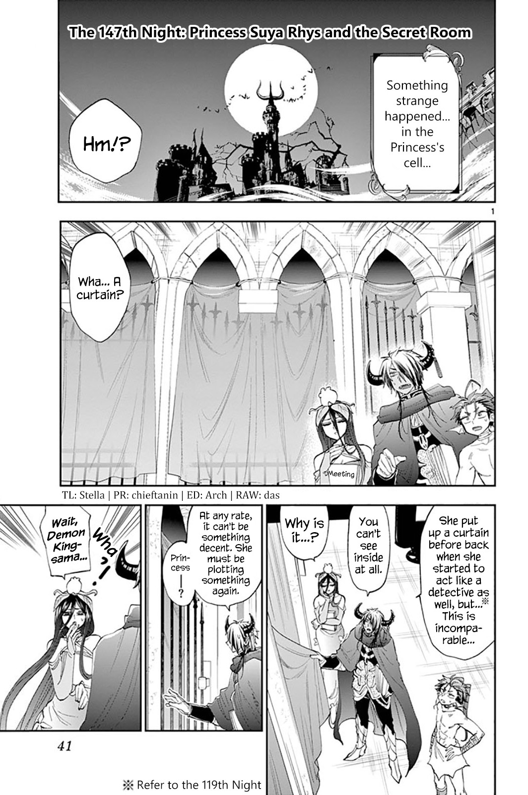 Maou-jou de Oyasumi Chapter 147 page 1 - Chapter 147: Princess Suya Rhys and the Secret Room