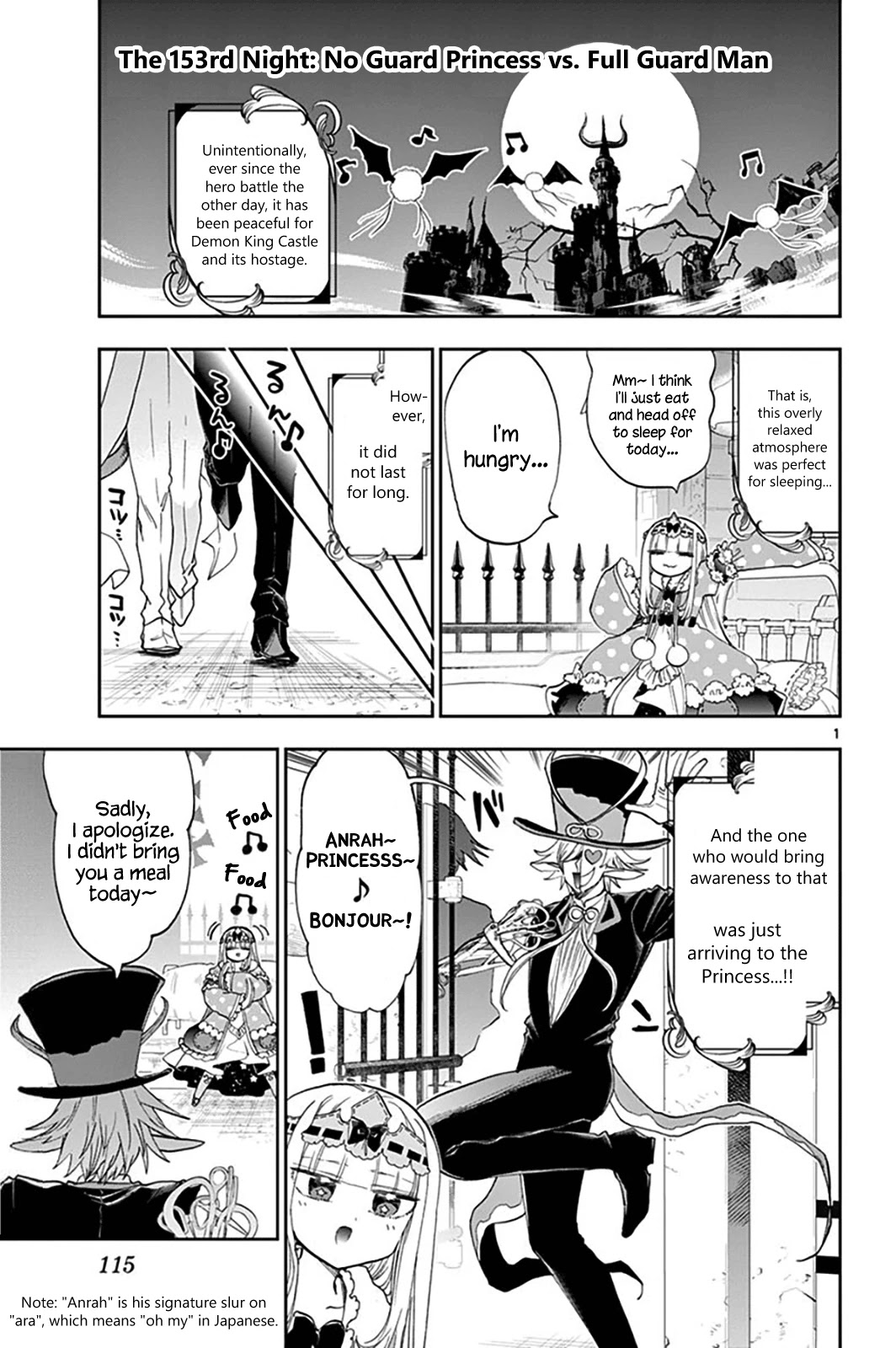 Maou-jou de Oyasumi Chapter 153 page 1 - Chapter 153: No Guard Princess vs. Full Guard Man