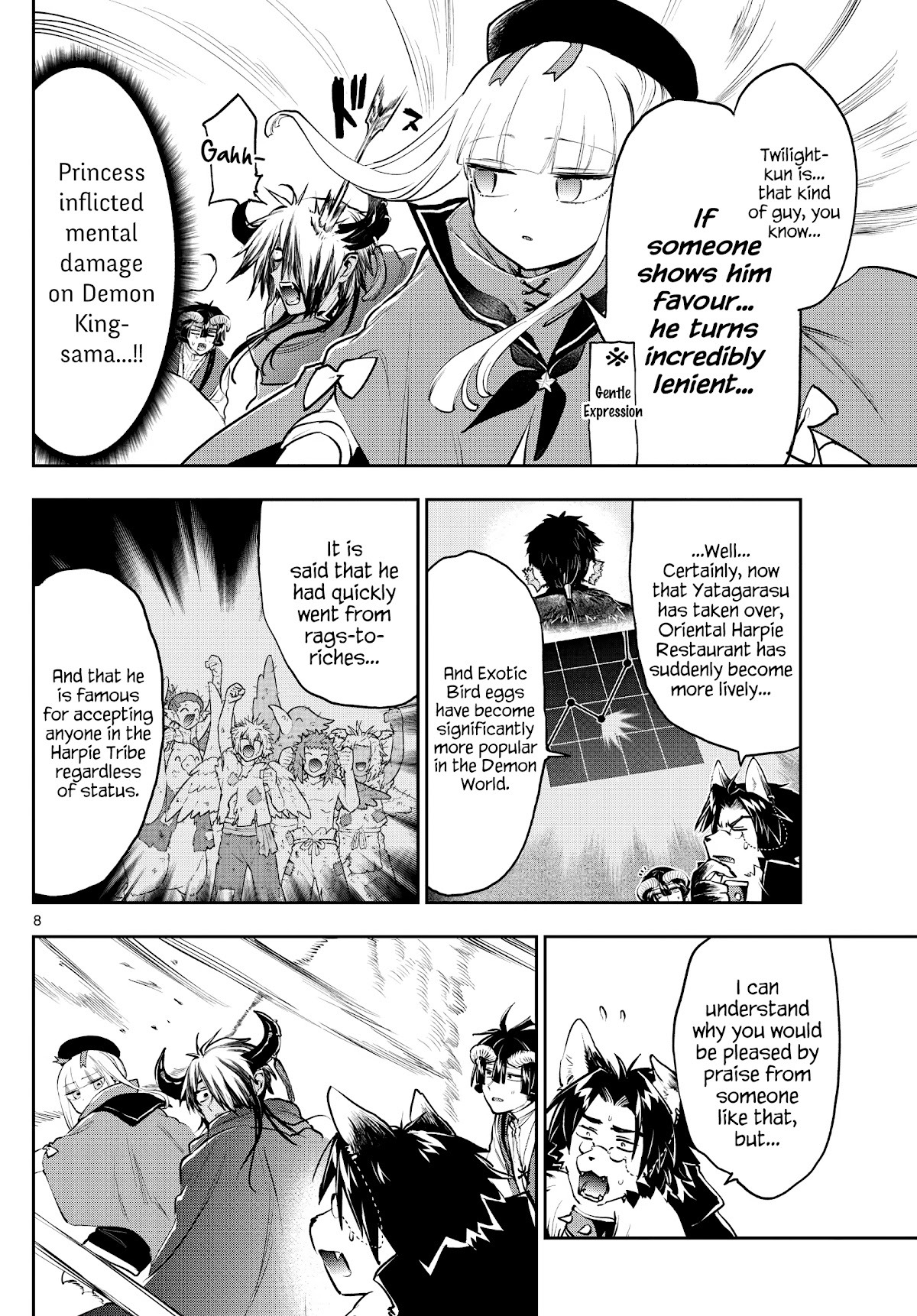 Maou-jou de Oyasumi Chapter 283 page 8 - Chapter 283: Running Uphill, the Harpie Race