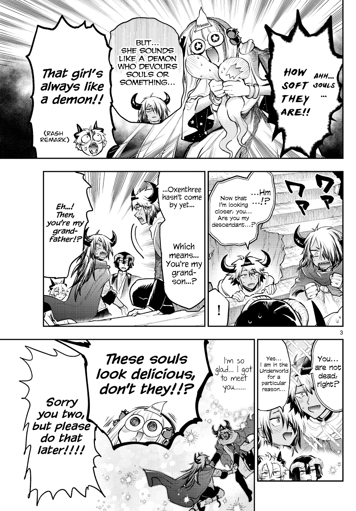 Maou-jou de Oyasumi Chapter 292 page 3 - Chapter 292: Advance to the Underworld! The Horned Trio