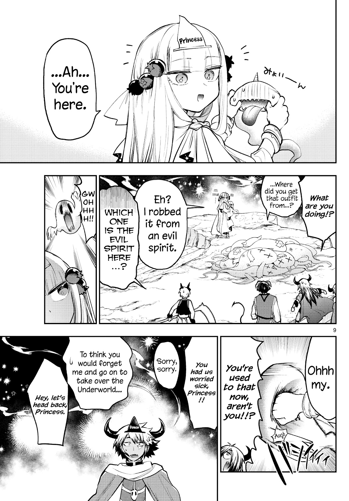 Maou-jou de Oyasumi Chapter 292 page 9 - Chapter 292: Advance to the Underworld! The Horned Trio