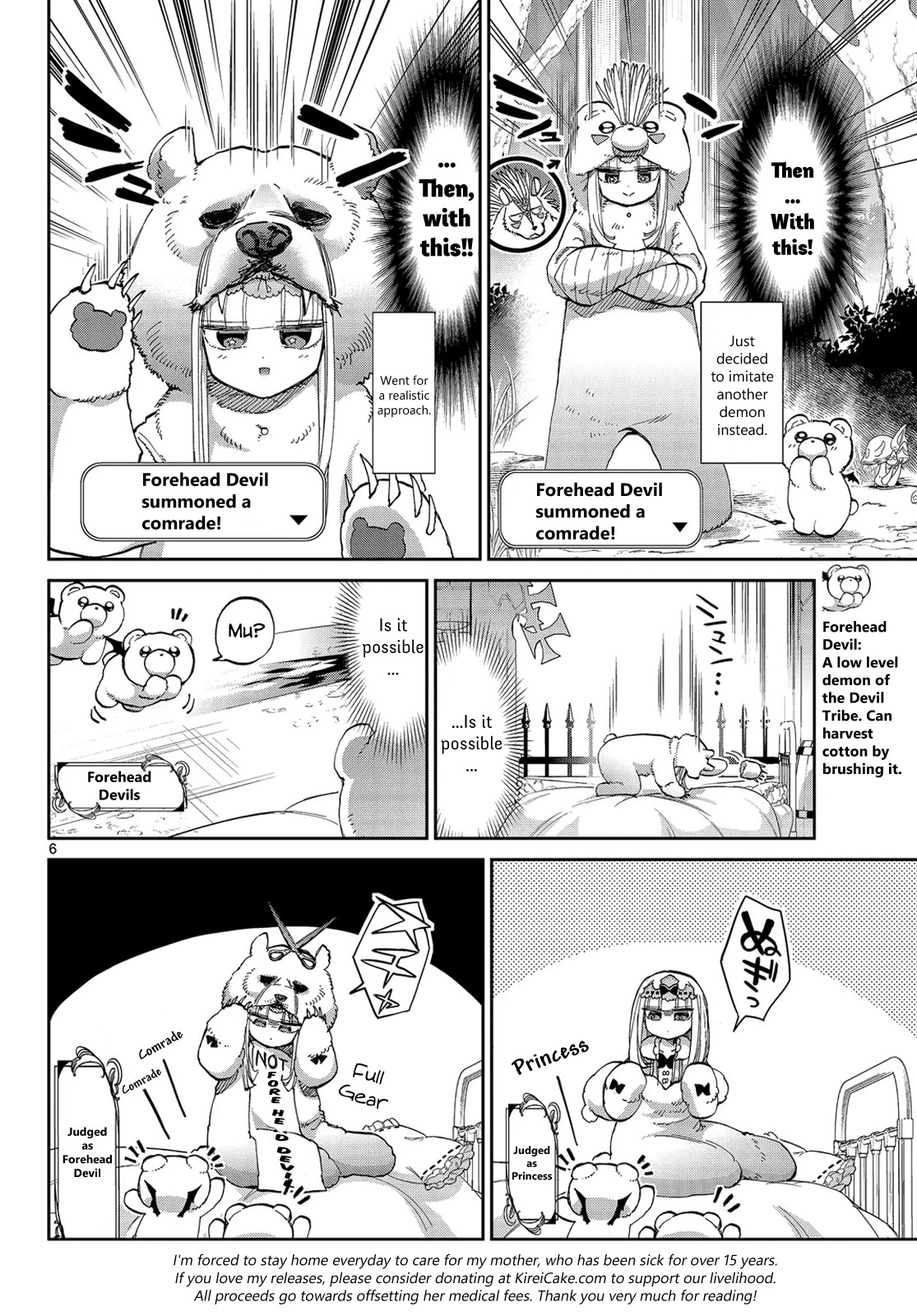 Maou-jou de Oyasumi Chapter 43 page 6 - Chapter 43: Attack!! Forehead Devil Subspecies!