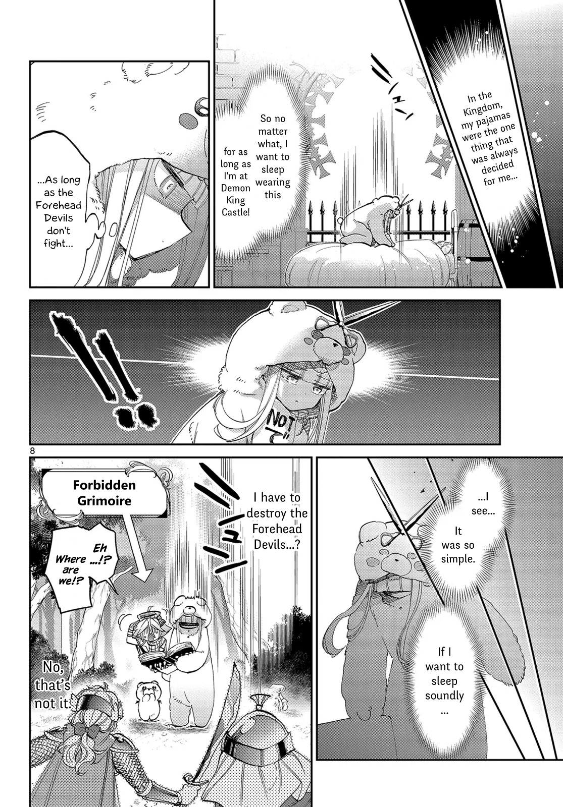 Maou-jou de Oyasumi Chapter 43 page 8 - Chapter 43: Attack!! Forehead Devil Subspecies!