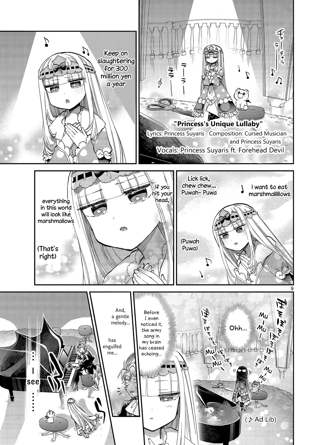 Maou-jou de Oyasumi Chapter 44 page 9 - Chapter 44: Create and Sing