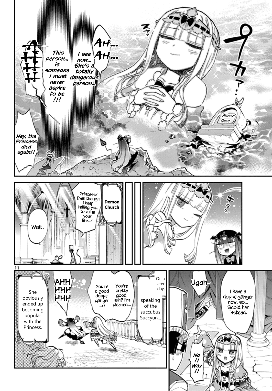 Maou-jou de Oyasumi Chapter 74 page 11 - Chapter 74: Do Your Best Doppelgänger Succyun!
