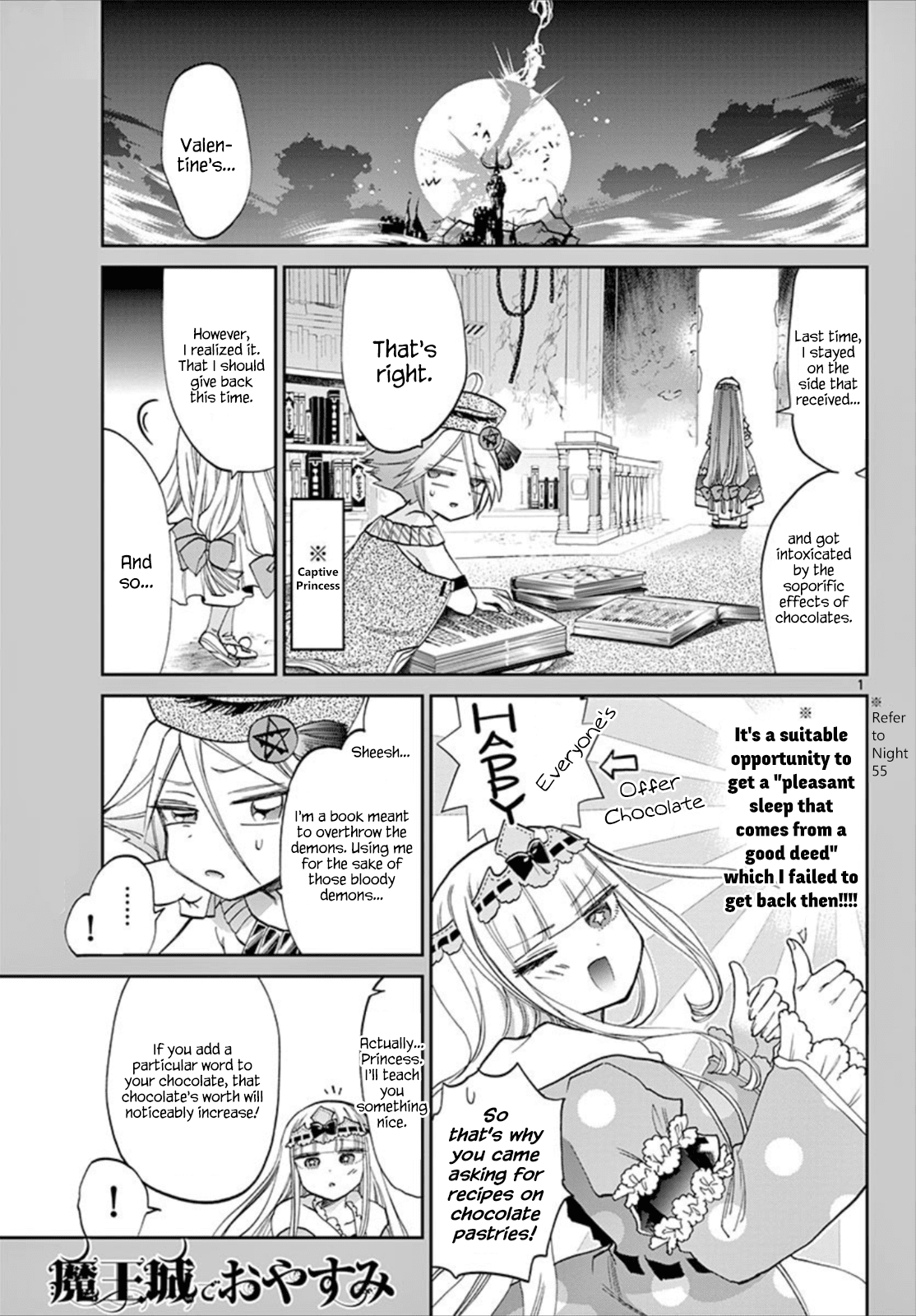 Maou-jou de Oyasumi Chapter 88 page 1 - Chapter 88: It Contains Handmade Chocolate