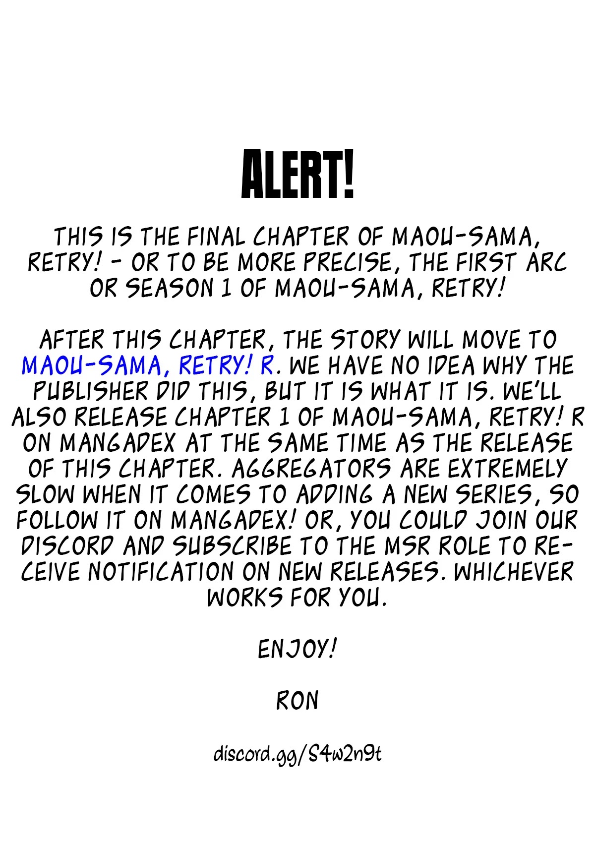 Maou-Sama Retry Chapter 25 page 1 - Chapter 25: Confrontation with the Unknown [END]