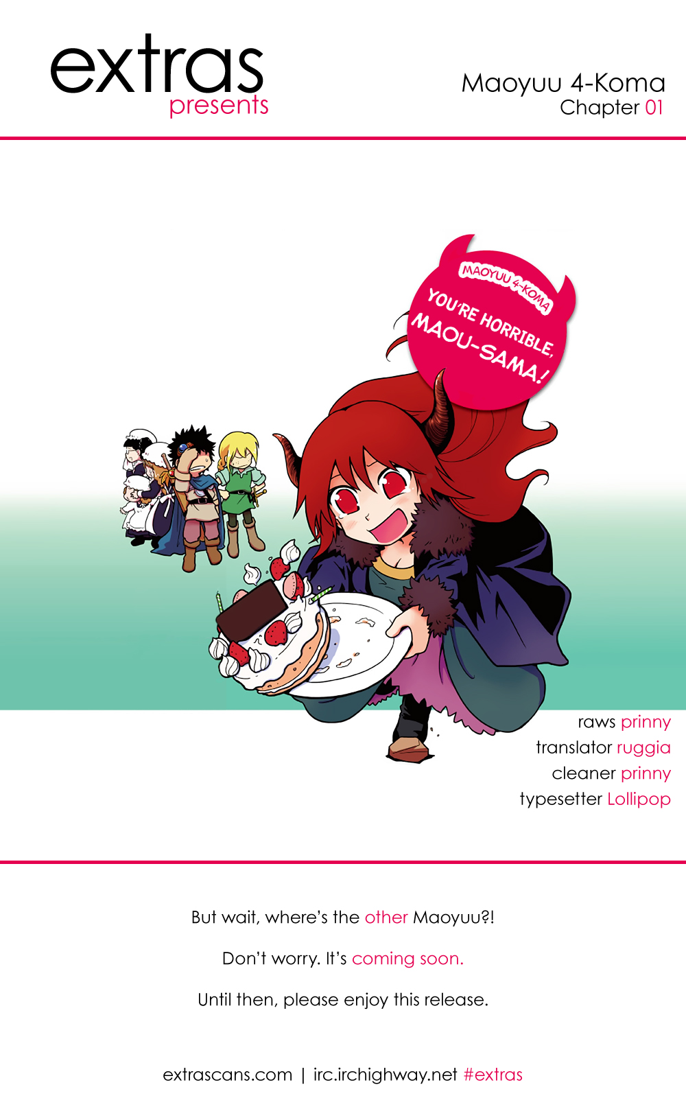 Maoyuu 4-Koma: You're Horrible, Maou-sama! Chapter 1.2 page 1 - Chapter 1 v2 : Be Mine