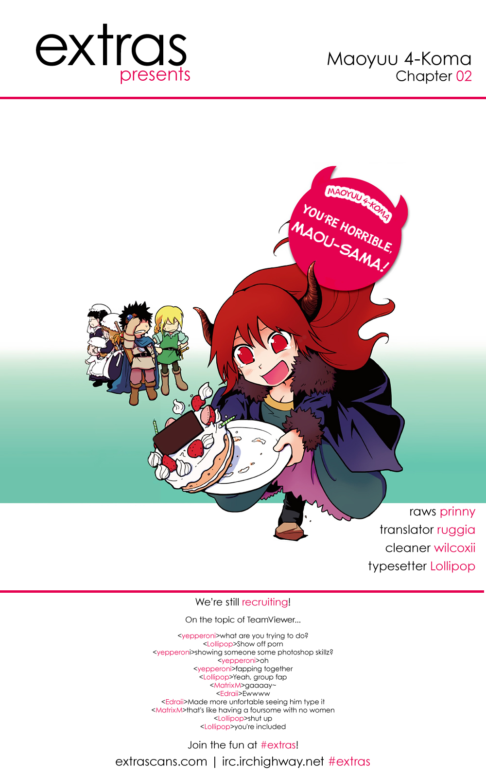 Maoyuu 4-Koma: You're Horrible, Maou-sama! Chapter 2.2 page 1 - Chapter 2 v2 : "Female Teacher and Winter Village"
