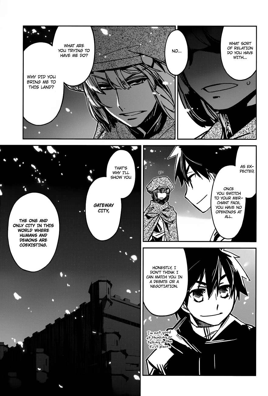 Maoyuu Maou Yuusha - "Kono Watashi no Mono Tonare, Yuusha yo" "Kotowaru!" Chapter 12 page 37 - Chapter 12: What Cannot be Defined by Profits and Losses
