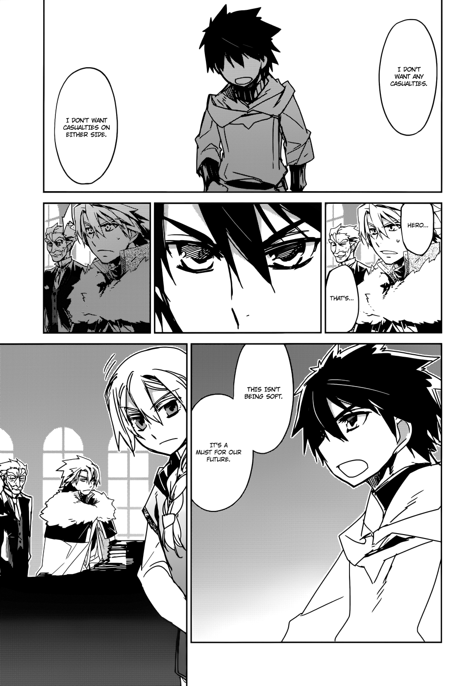 Maoyuu Maou Yuusha - "Kono Watashi no Mono Tonare, Yuusha yo" "Kotowaru!" Chapter 17 page 52 - Chapter 17: This is a War of Foolish Humans