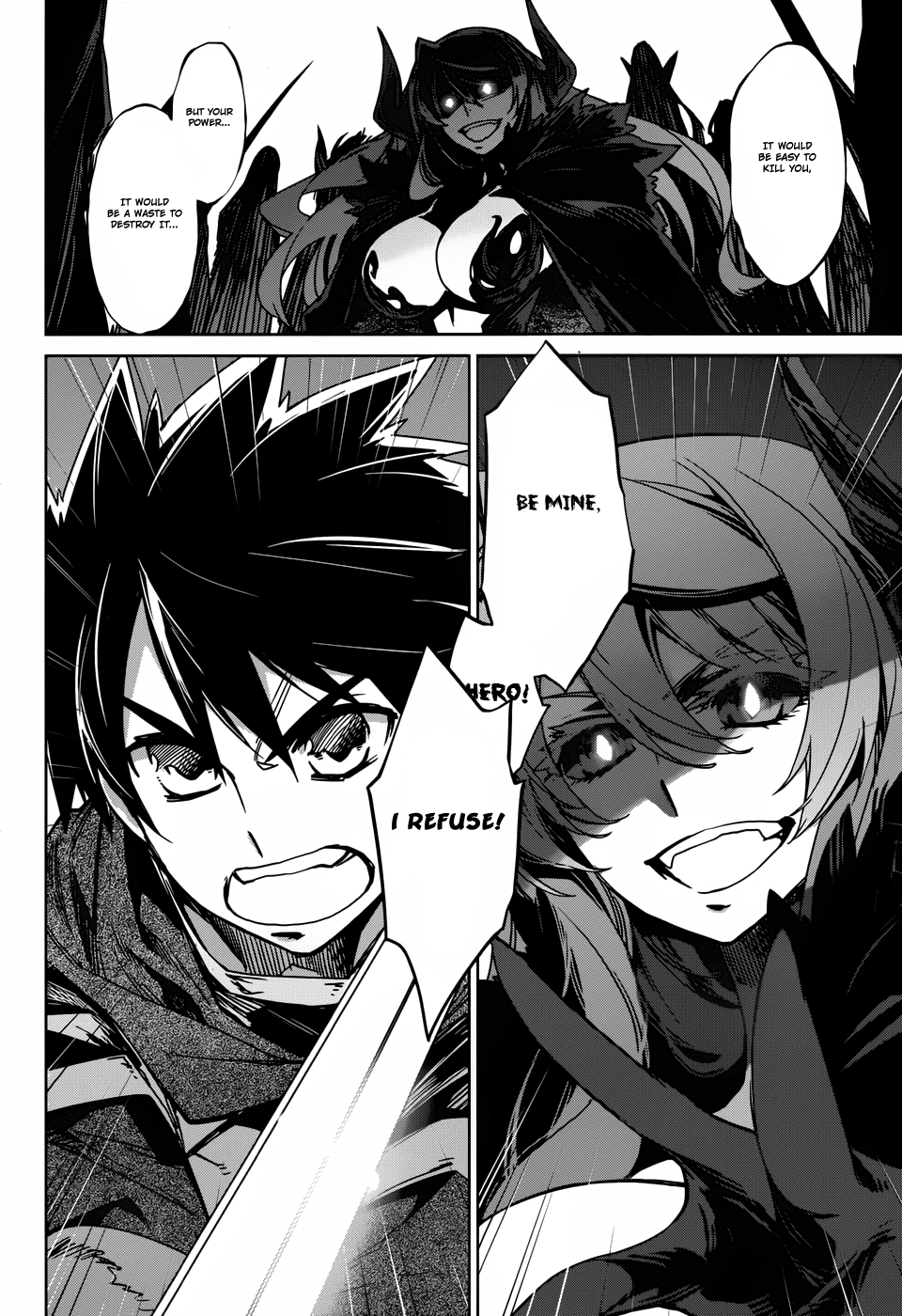 Maoyuu Maou Yuusha - "Kono Watashi no Mono Tonare, Yuusha yo" "Kotowaru!" Chapter 22 page 35 - Chapter 22: Sorry to Have Kept You Waiting, My Hero