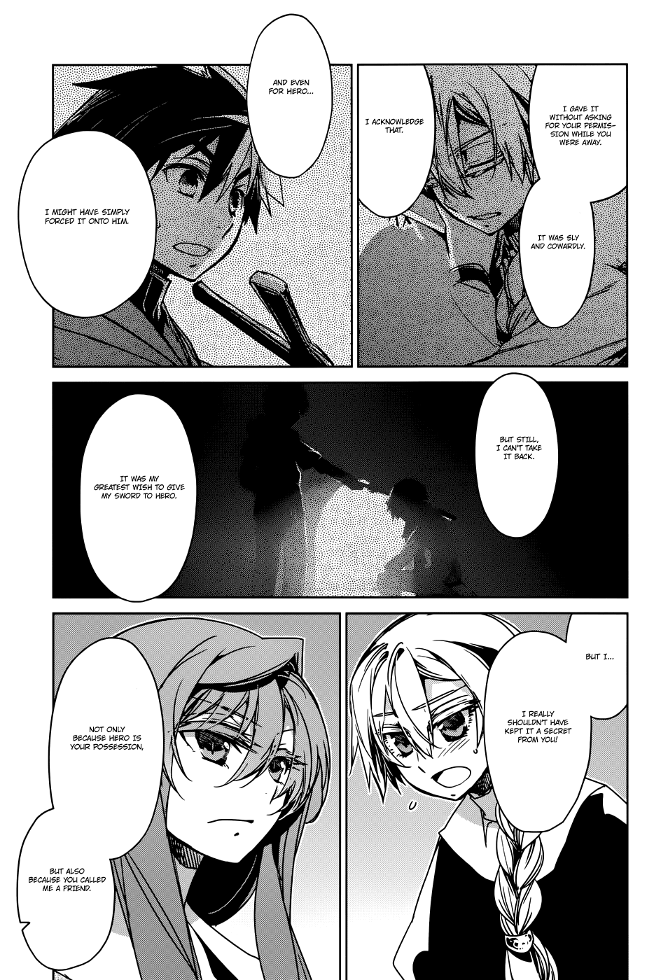 Maoyuu Maou Yuusha - "Kono Watashi no Mono Tonare, Yuusha yo" "Kotowaru!" Chapter 24 page 21 - Chapter 24: I Love This World