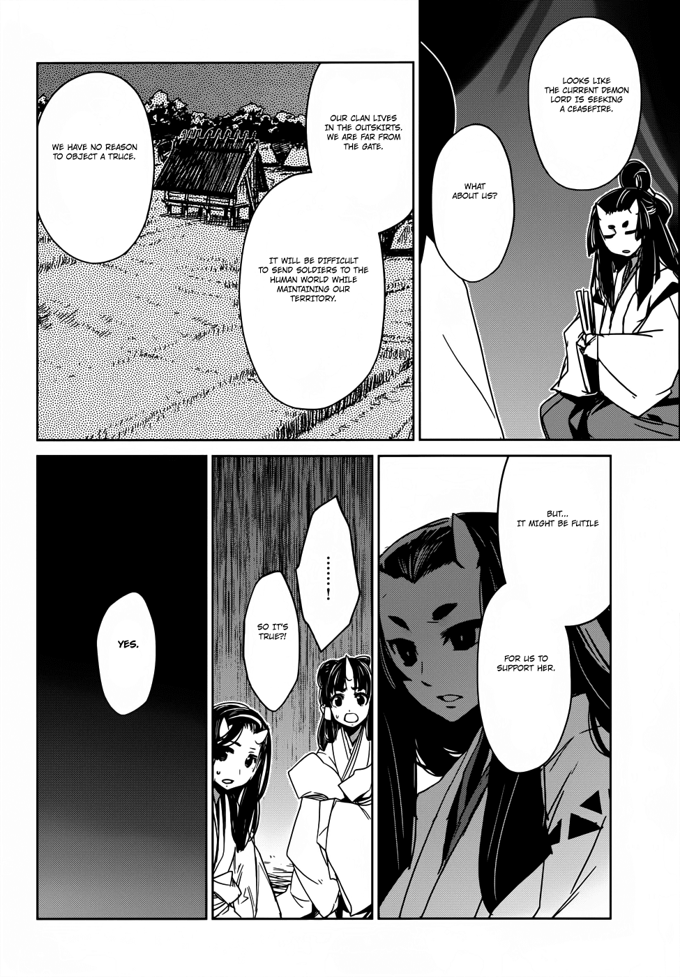 Maoyuu Maou Yuusha - "Kono Watashi no Mono Tonare, Yuusha yo" "Kotowaru!" Chapter 26 page 44 - Chapter 26: Kurultai, Meeting of the Demon Clans