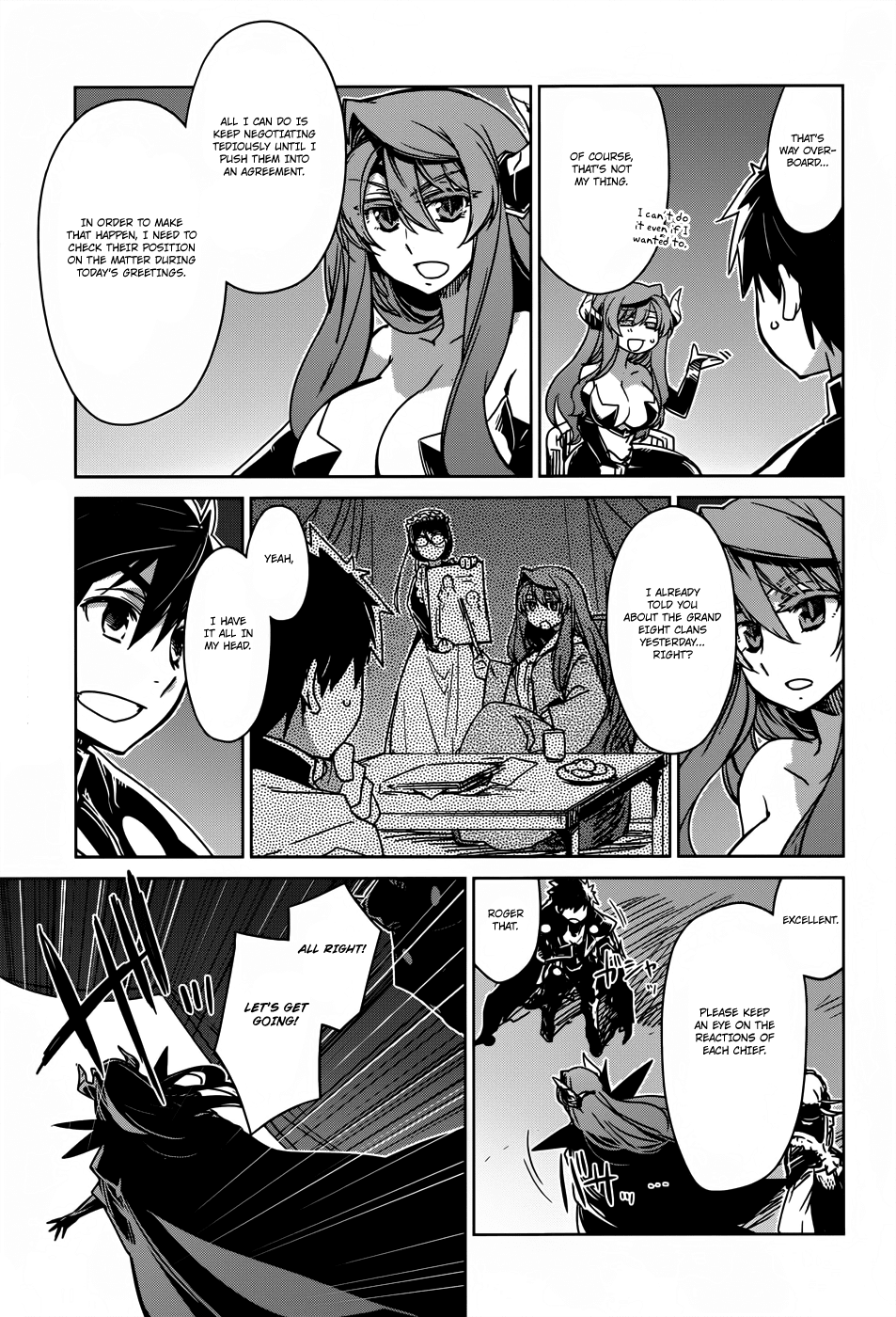 Maoyuu Maou Yuusha - "Kono Watashi no Mono Tonare, Yuusha yo" "Kotowaru!" Chapter 26 page 9 - Chapter 26: Kurultai, Meeting of the Demon Clans