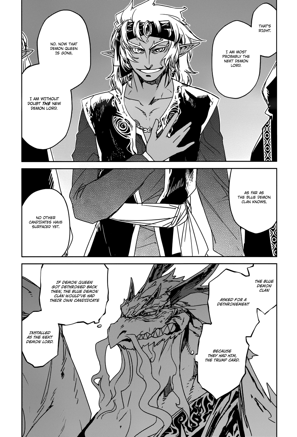 Maoyuu Maou Yuusha - "Kono Watashi no Mono Tonare, Yuusha yo" "Kotowaru!" Chapter 29 page 28 - Chapter 29: The Seal King of the Blue Demons