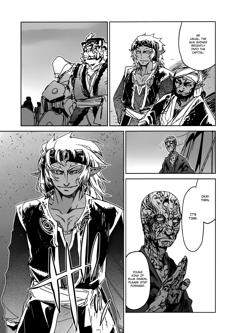 Maoyuu Maou Yuusha - "Kono Watashi no Mono Tonare, Yuusha yo" "Kotowaru!" Chapter 29 page 38 - Chapter 29: The Seal King of the Blue Demons