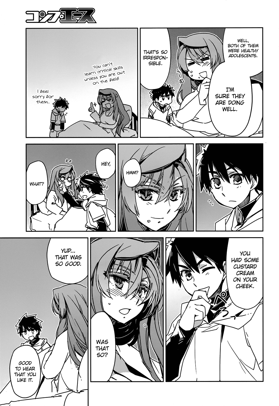 Maoyuu Maou Yuusha - "Kono Watashi no Mono Tonare, Yuusha yo" "Kotowaru!" Chapter 31 page 34 - Chapter 31: We are the Crimson Youth