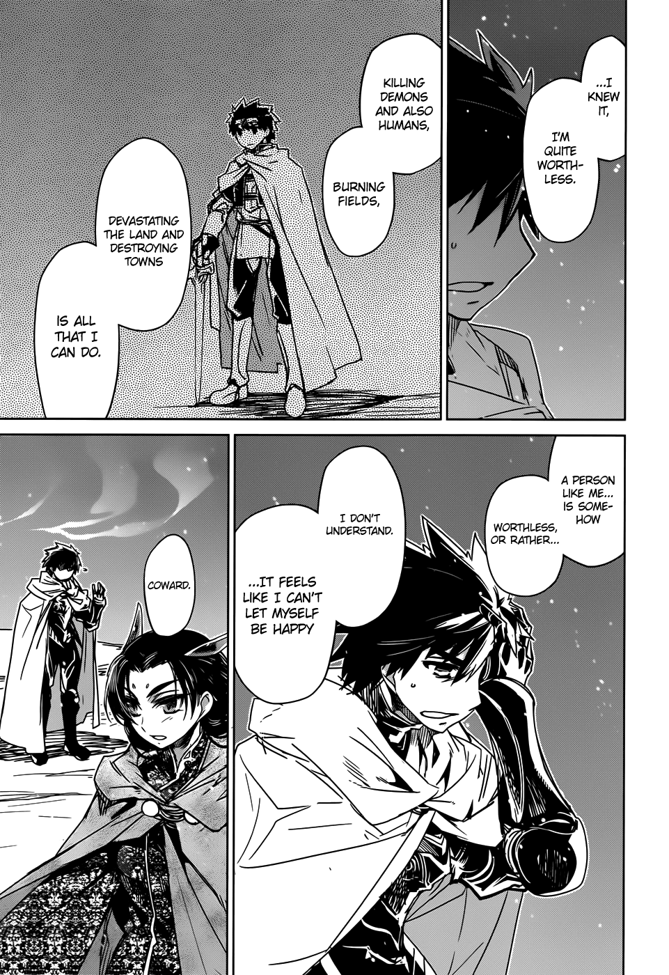 Maoyuu Maou Yuusha - "Kono Watashi no Mono Tonare, Yuusha yo" "Kotowaru!" Chapter 33 page 28 - Chapter 33: Roads