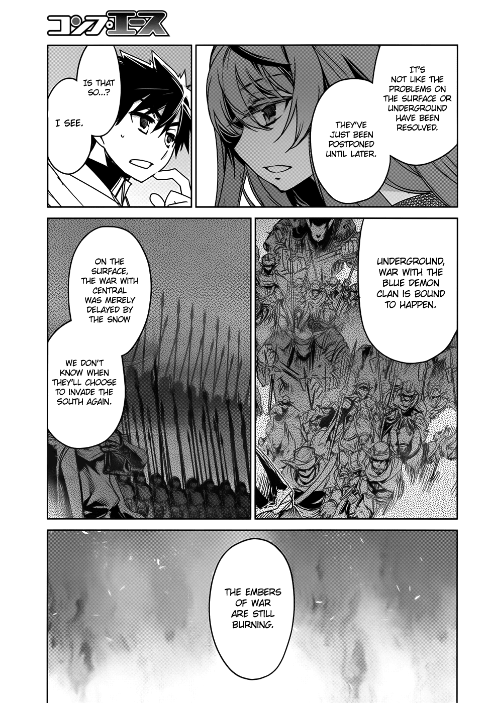 Maoyuu Maou Yuusha - "Kono Watashi no Mono Tonare, Yuusha yo" "Kotowaru!" Chapter 34 page 8 - Chapter 34: Humans are Involved in the World From the Moment They are Born