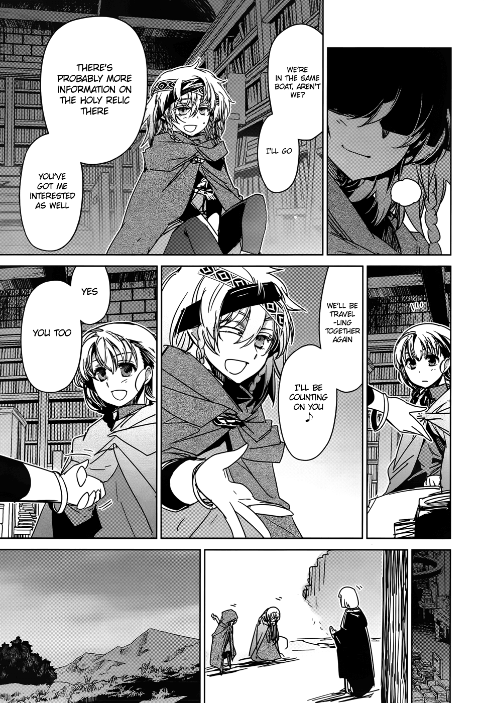 Maoyuu Maou Yuusha - "Kono Watashi no Mono Tonare, Yuusha yo" "Kotowaru!" Chapter 35 page 13 - Chapter 35: An Old Story
