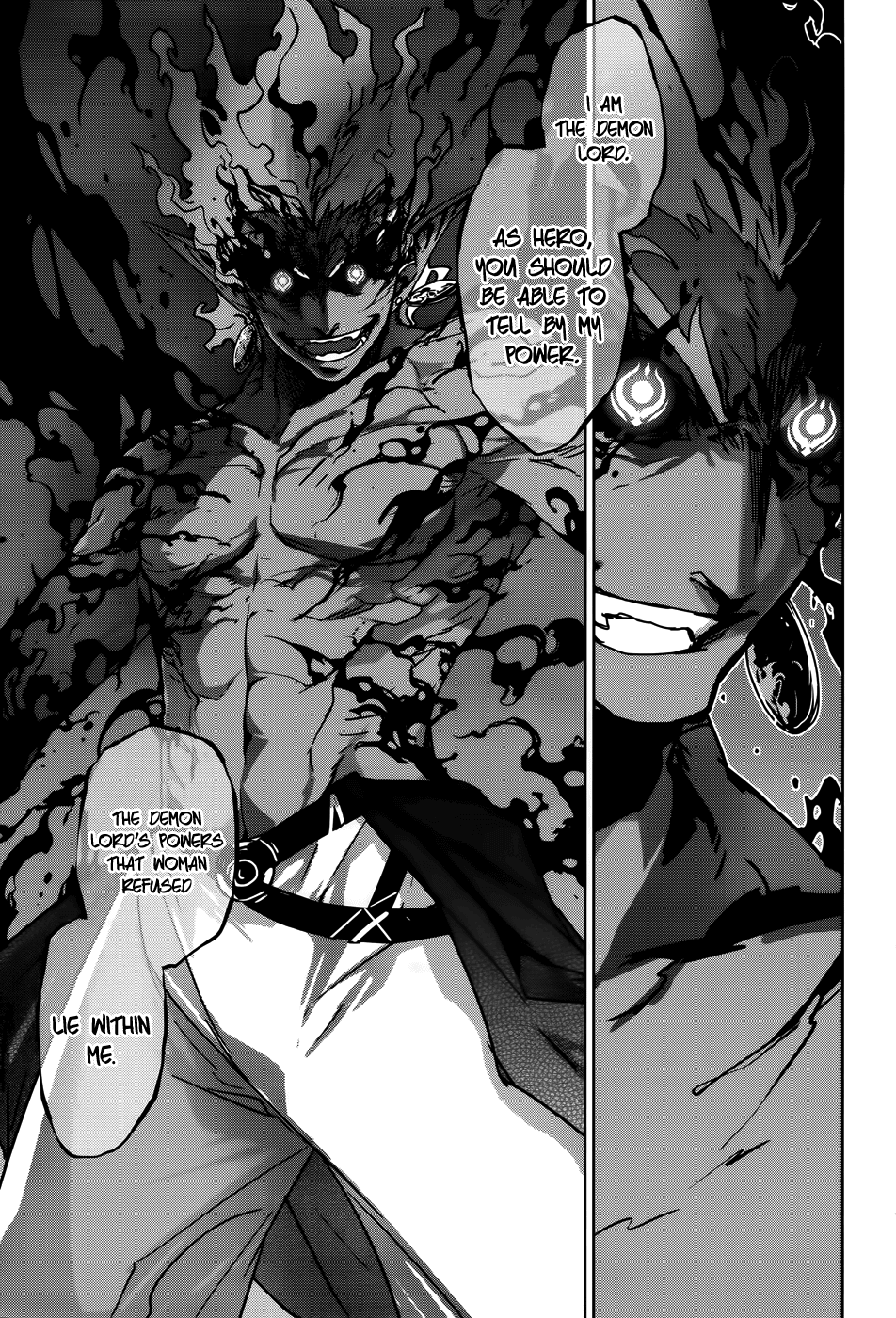 Maoyuu Maou Yuusha - "Kono Watashi no Mono Tonare, Yuusha yo" "Kotowaru!" Chapter 36 page 57 - Chapter 36: I Want to See the Other Side of the Hill Too