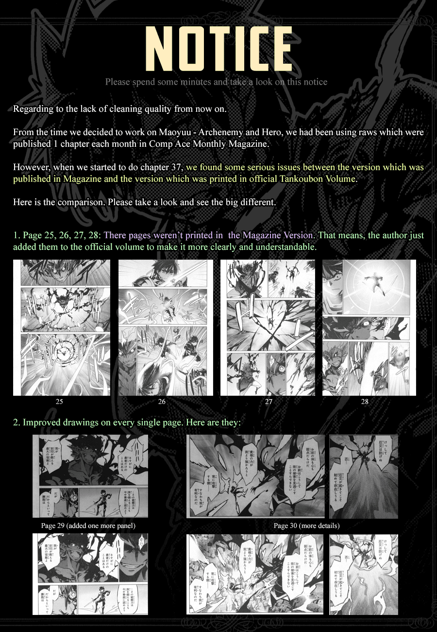 Maoyuu Maou Yuusha - "Kono Watashi no Mono Tonare, Yuusha yo" "Kotowaru!" Chapter 37 page 1 - Chapter 37: Why Are Those Here?