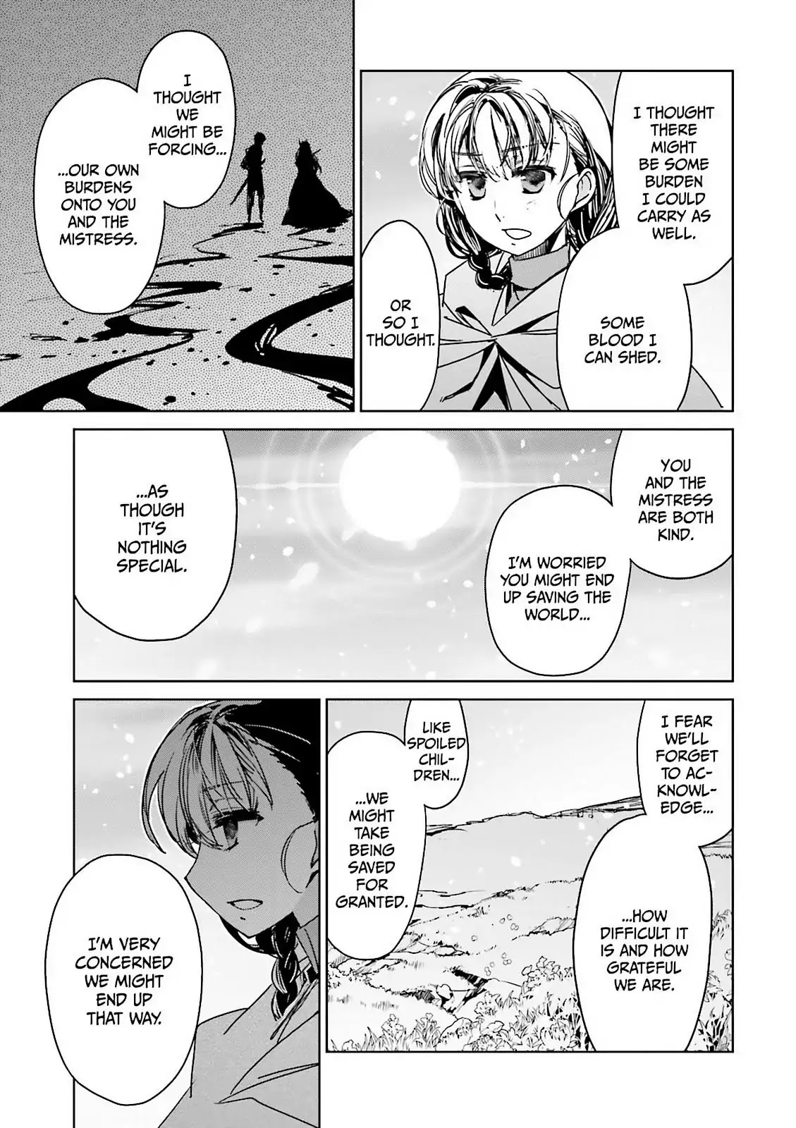 Maoyuu Maou Yuusha - "Kono Watashi no Mono Tonare, Yuusha yo" "Kotowaru!" Chapter 49 page 7 - Chapter 49: Have Hope For Your Story That Will Someday Begin