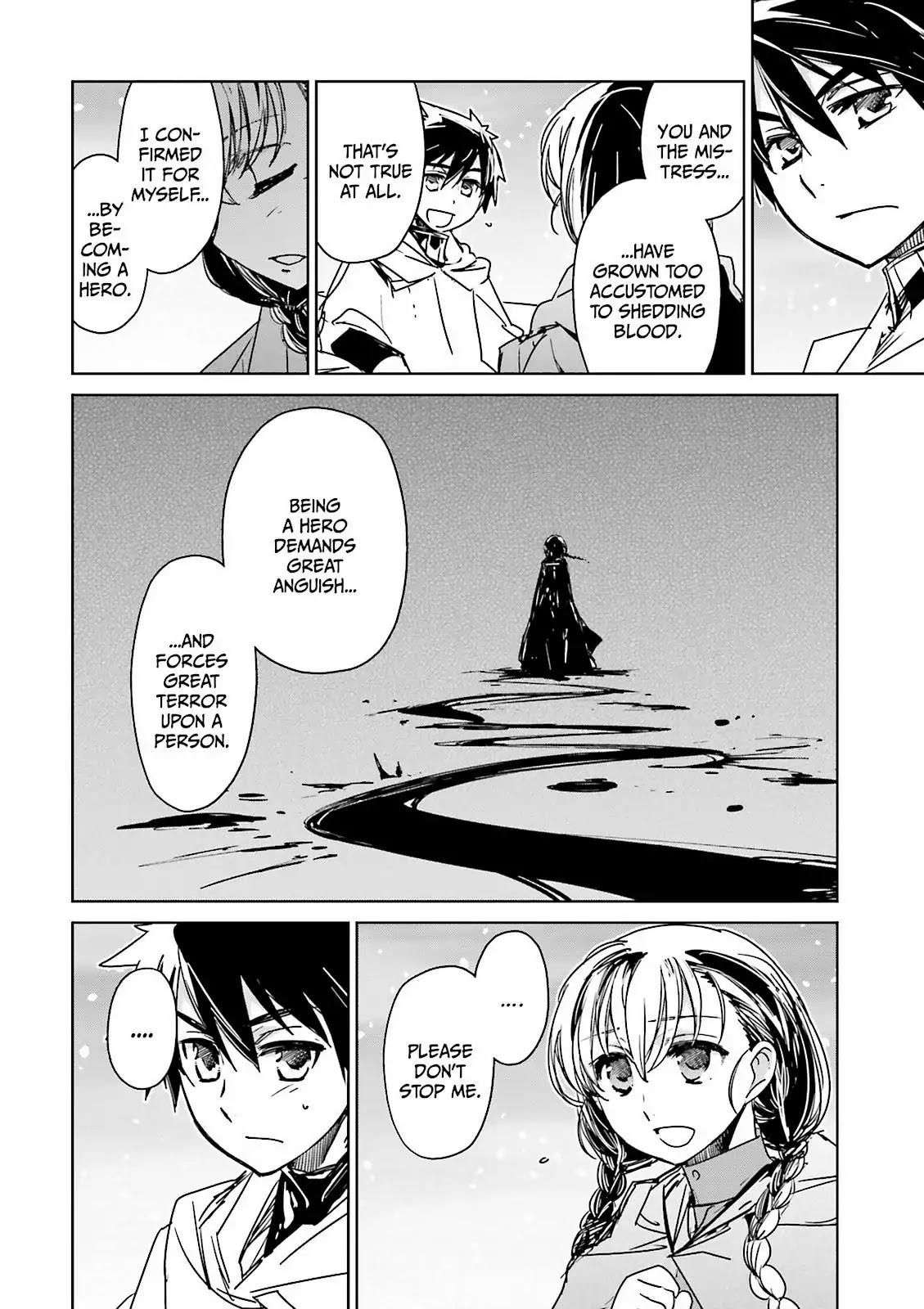 Maoyuu Maou Yuusha - "Kono Watashi no Mono Tonare, Yuusha yo" "Kotowaru!" Chapter 49 page 8 - Chapter 49: Have Hope For Your Story That Will Someday Begin