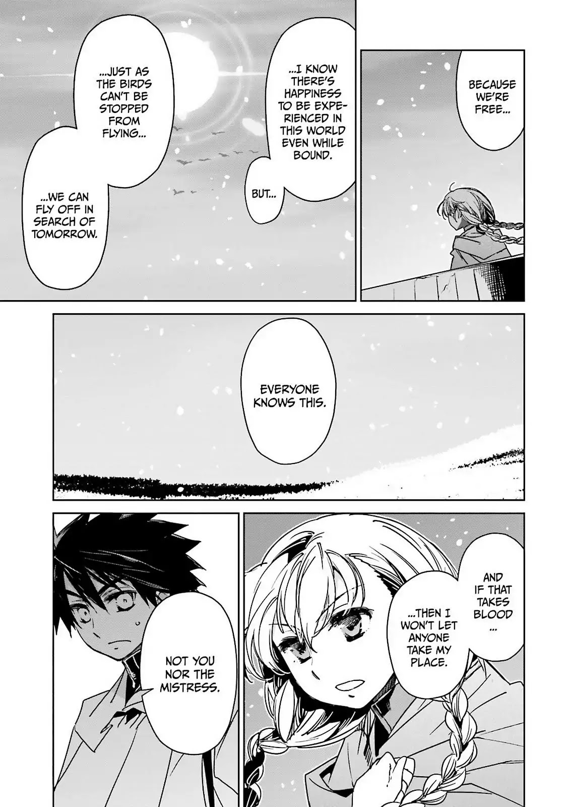 Maoyuu Maou Yuusha - "Kono Watashi no Mono Tonare, Yuusha yo" "Kotowaru!" Chapter 49 page 9 - Chapter 49: Have Hope For Your Story That Will Someday Begin