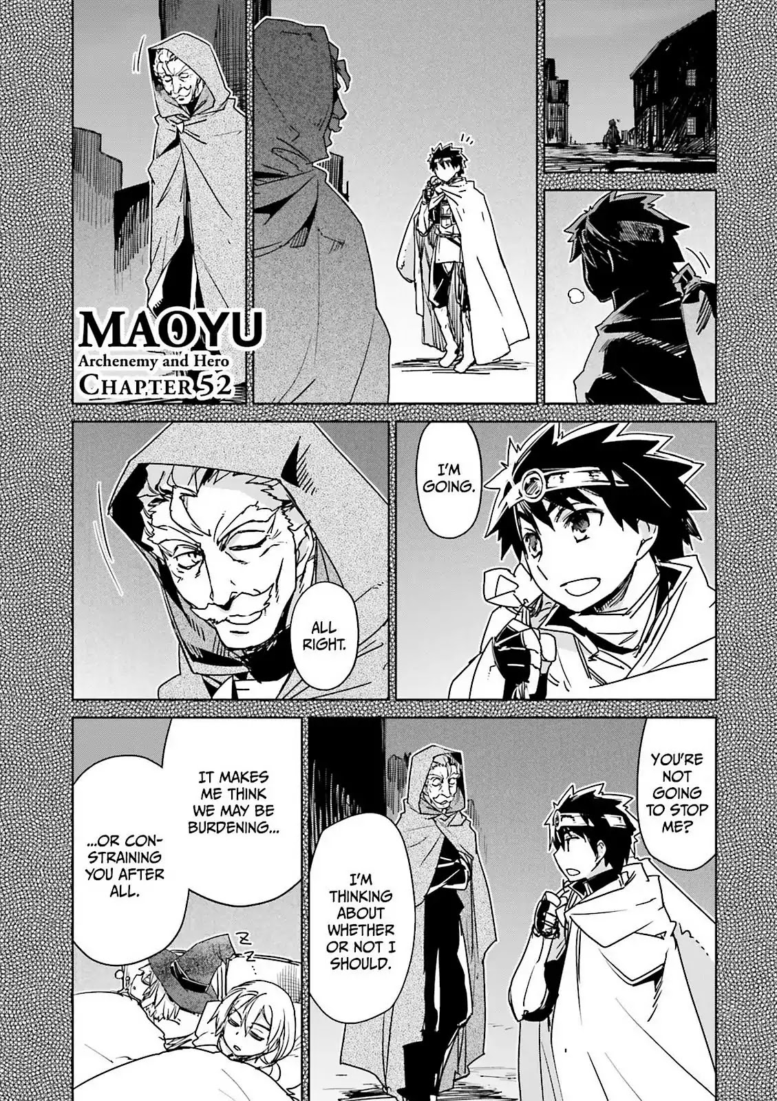 Maoyuu Maou Yuusha - "Kono Watashi no Mono Tonare, Yuusha yo" "Kotowaru!" Chapter 52 page 1 - Chapter 52: There is an "End" to Gateway City