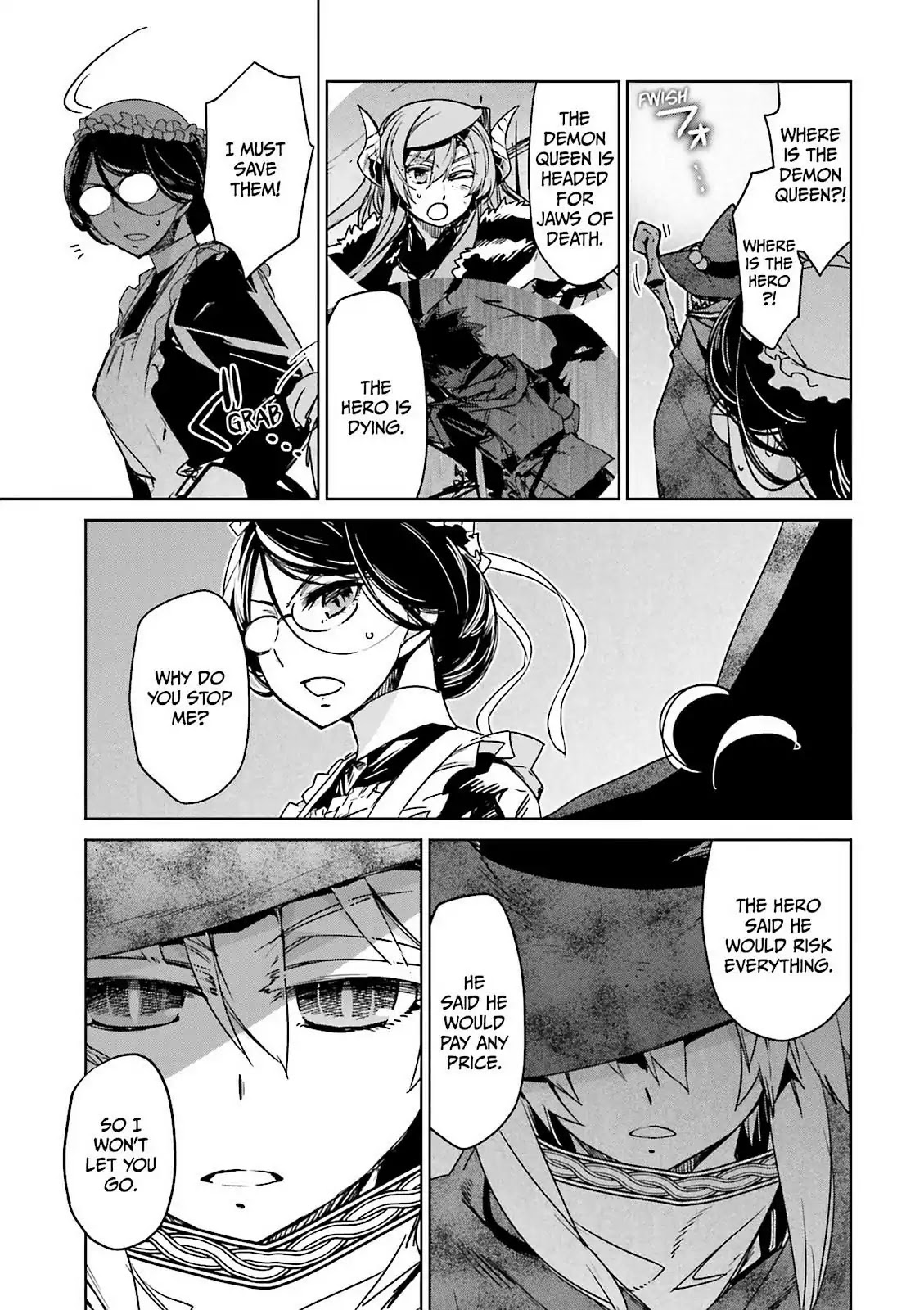 Maoyuu Maou Yuusha - "Kono Watashi no Mono Tonare, Yuusha yo" "Kotowaru!" Chapter 52 page 30 - Chapter 52: There is an "End" to Gateway City