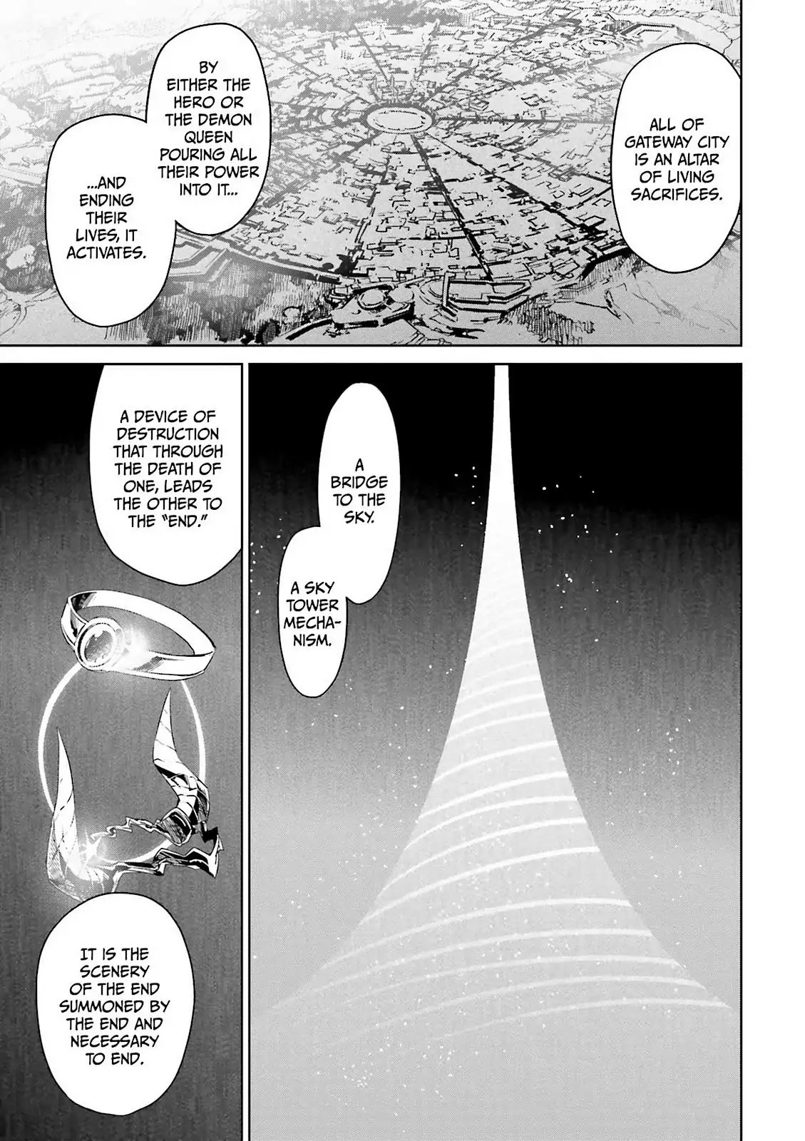 Maoyuu Maou Yuusha - "Kono Watashi no Mono Tonare, Yuusha yo" "Kotowaru!" Chapter 52 page 32 - Chapter 52: There is an "End" to Gateway City