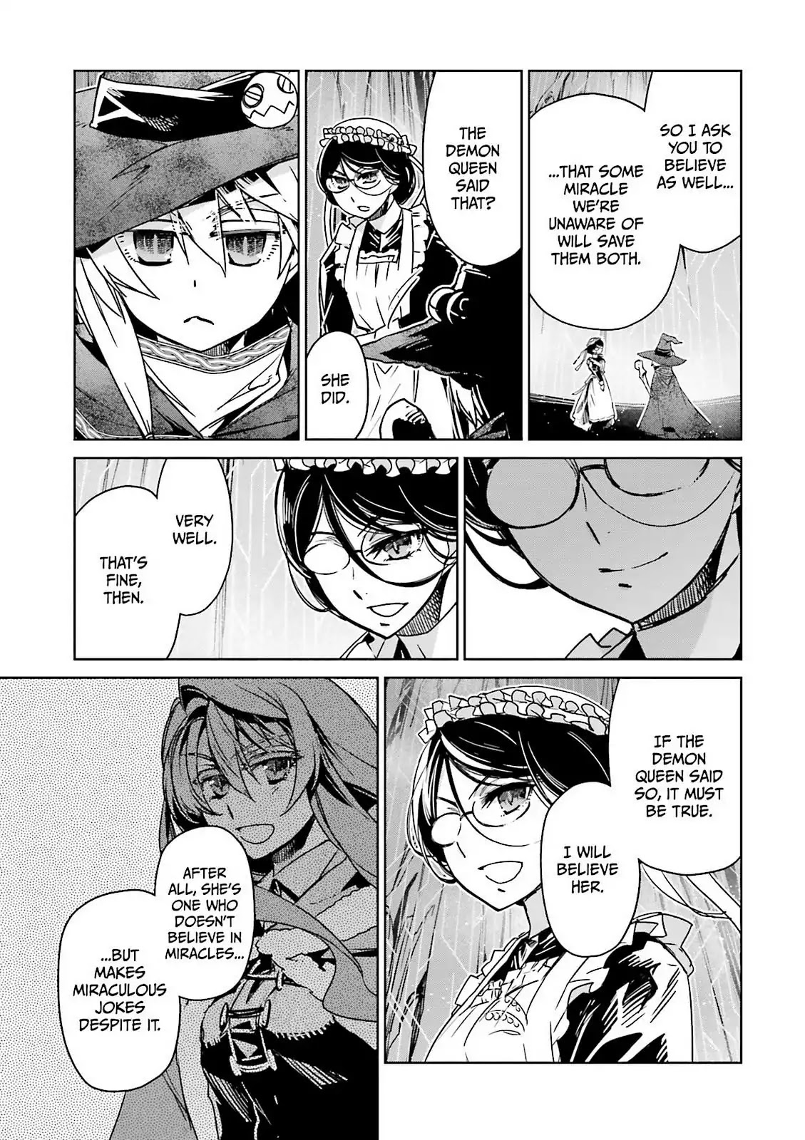 Maoyuu Maou Yuusha - "Kono Watashi no Mono Tonare, Yuusha yo" "Kotowaru!" Chapter 52 page 34 - Chapter 52: There is an "End" to Gateway City