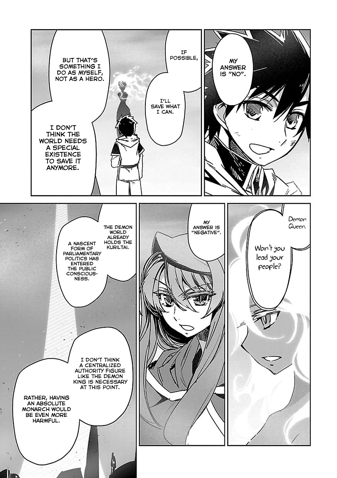 Maoyuu Maou Yuusha - "Kono Watashi no Mono Tonare, Yuusha yo" "Kotowaru!" Chapter 57 page 49 - Chapter 57