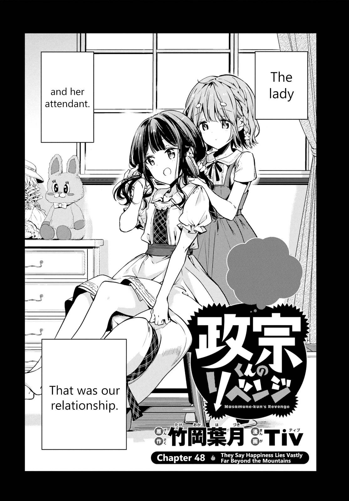 Masamune-kun no Revenge Chapter 48 page 1 - Chapter 48: They Say Happiness Lies Vastly Far Beyond The Mountains