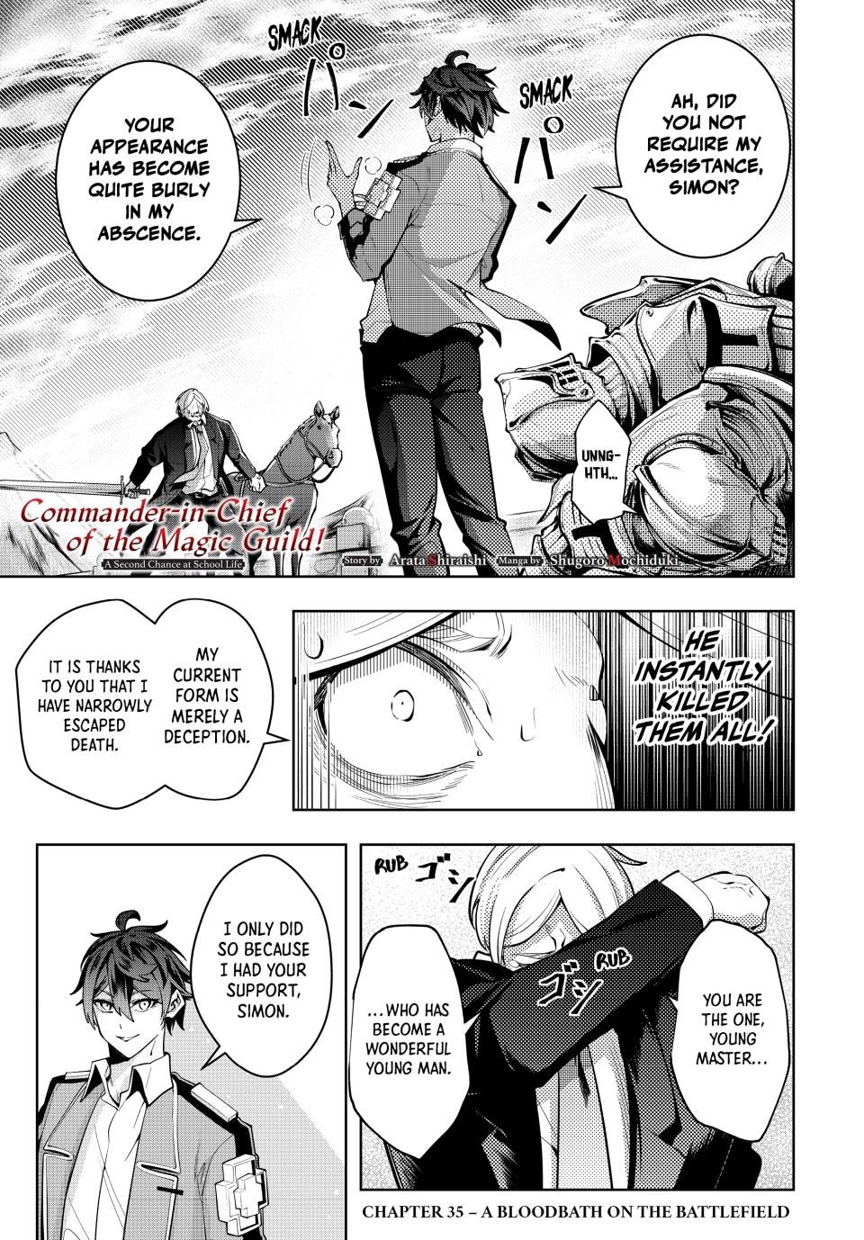 Master of the Magic Guild ~ Reborn and Starting Over Now for the Second Time at the Academy Chapter 35 page 1 - Chapter 35: A Bloodbath on the Battlefield