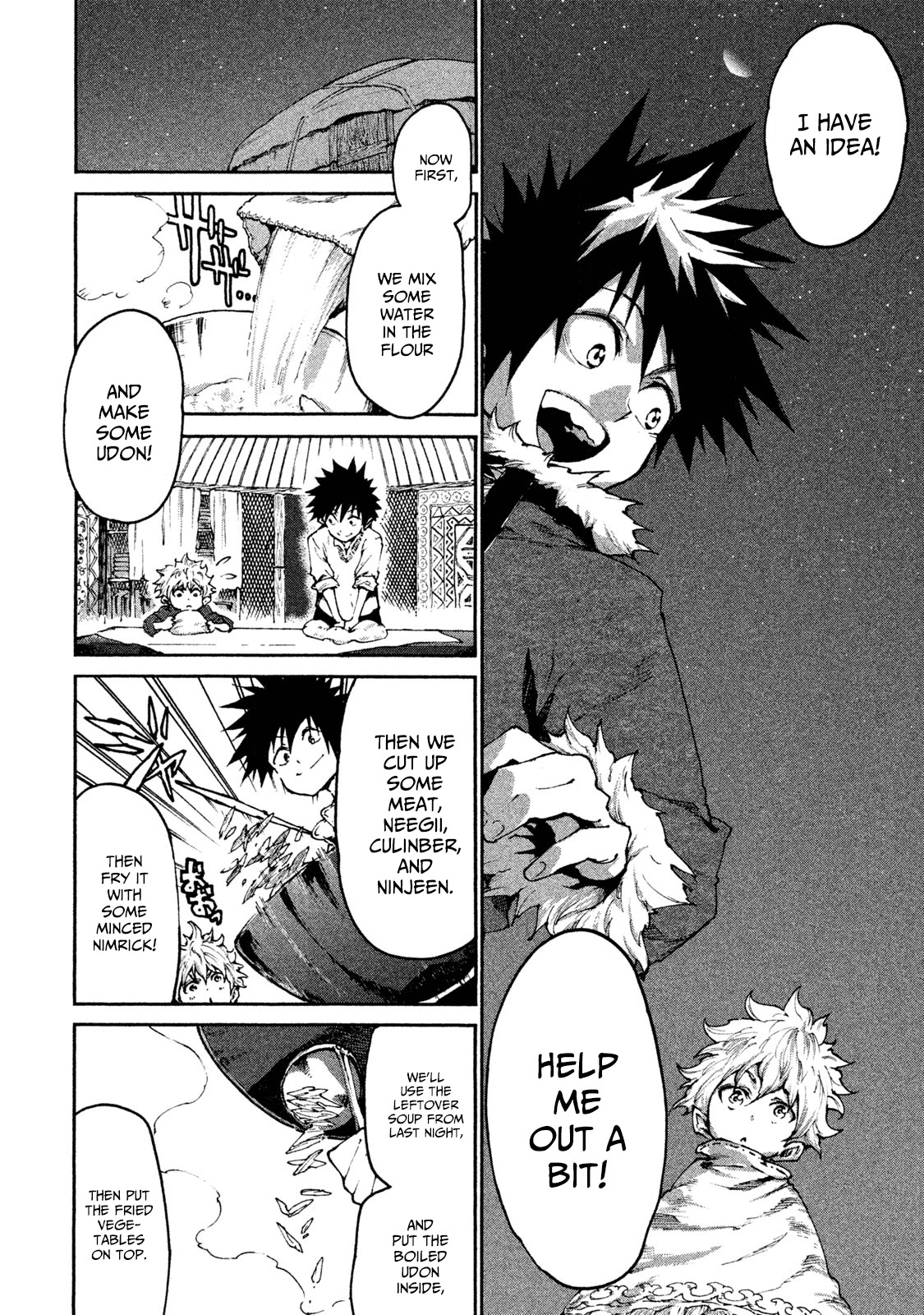 Mazumeshi Elf to Youbokugurashi Chapter 21 page 10 - Chapter 21: Night, moon, and udon