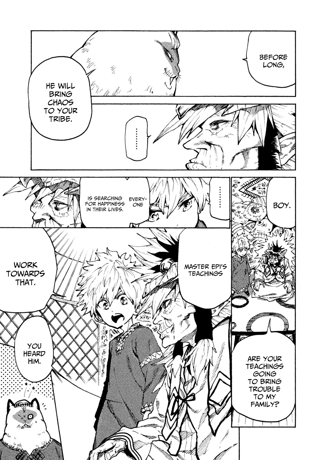 Mazumeshi Elf to Youbokugurashi Chapter 25 page 13 - Chapter 25: Karakara Tribe and Myaumyau Tribe