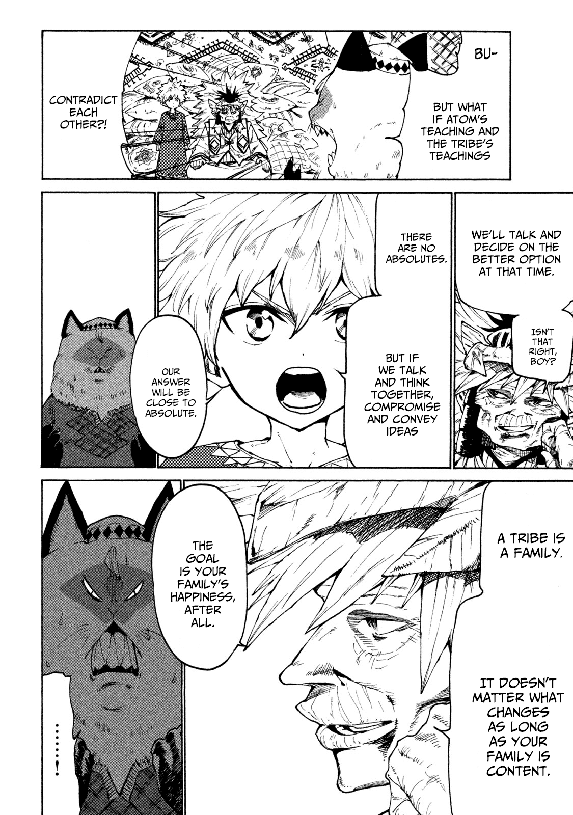 Mazumeshi Elf to Youbokugurashi Chapter 25 page 14 - Chapter 25: Karakara Tribe and Myaumyau Tribe